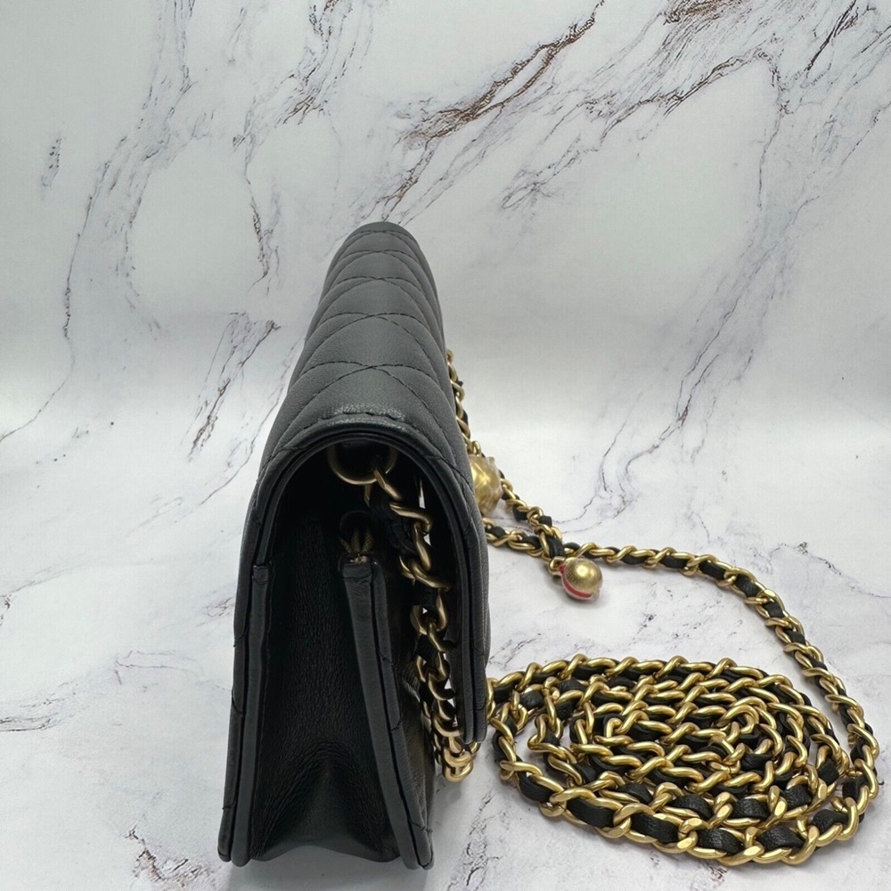 ❌❌ SOLD Chanel 23C Black Pearl Crush Gold Chain Adjustable Crossbody Handbag Bag - Picture 9 of 16